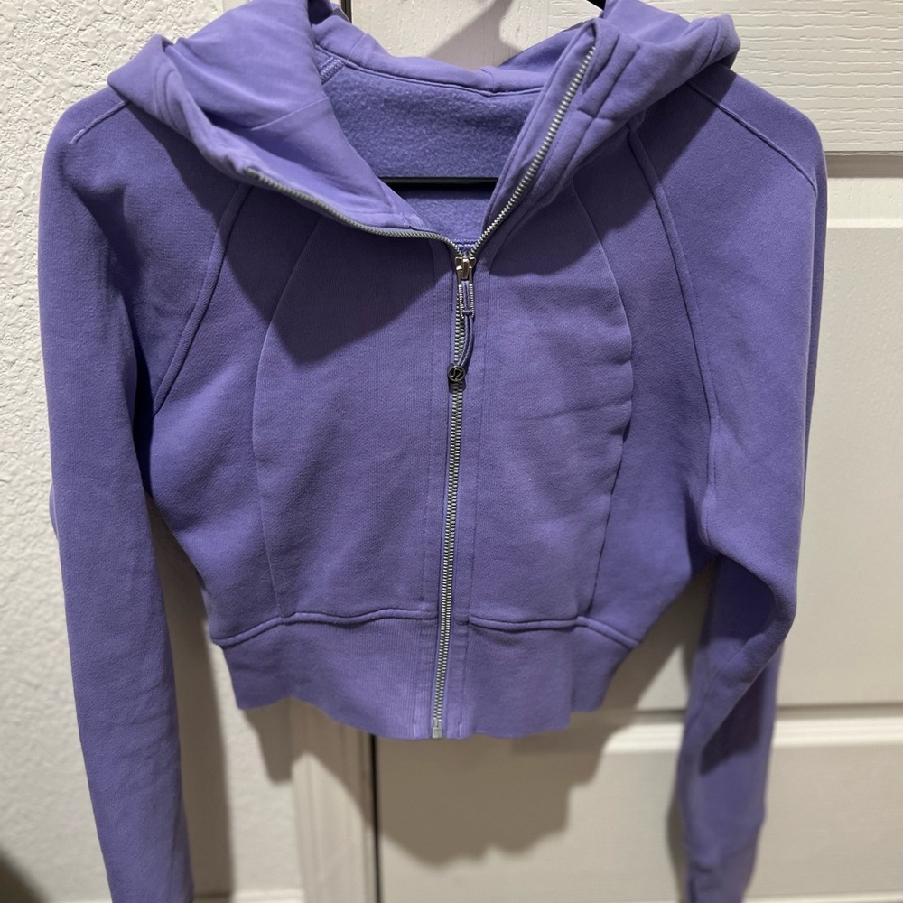 lululemon athletica Purple Hoodie Jacket crop scuba